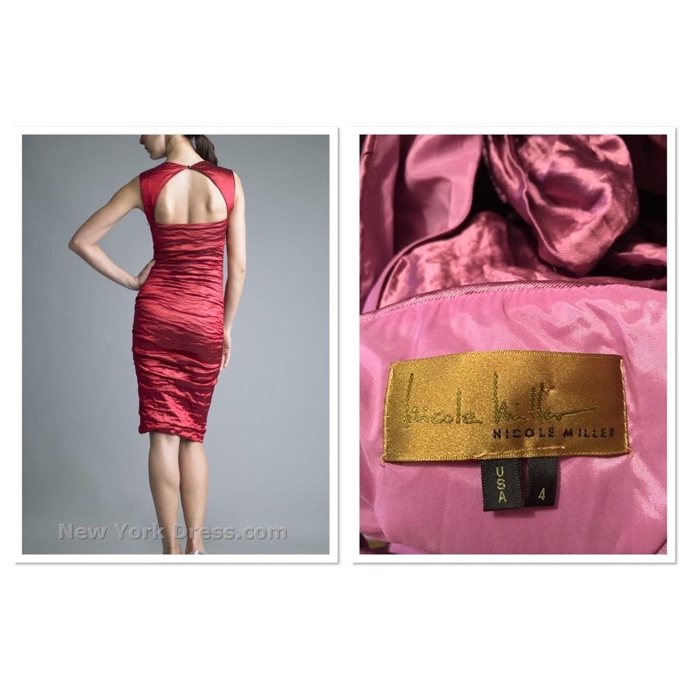 Nicole Miller Techno Metal Dress-Dark mauve - Picture 2 of 4
